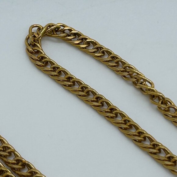 Monet Vintage Gold Tone Necklace With Textured for Layering 54" Opera Length - Picture 12 of 14